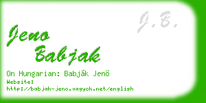 jeno babjak business card